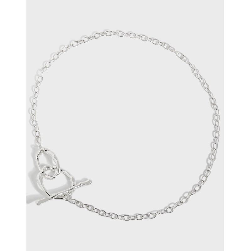 OT Hollow Chain 925 Sterling Silver Choker Necklace