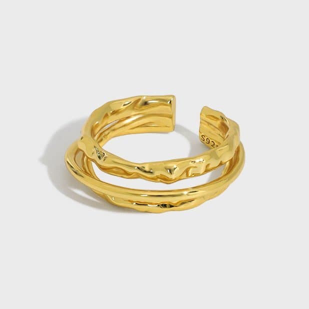 Triple Layer 925 Sterling Silver Adjustable Ring