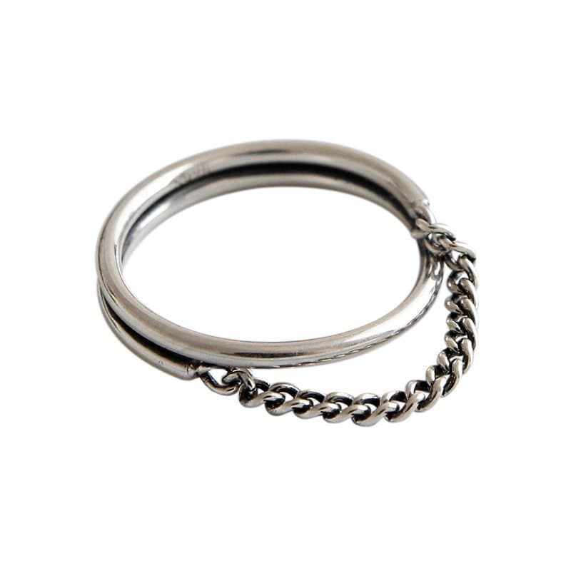 Vintage Cool Chain 925 Sterling Silver Adjustable Ring