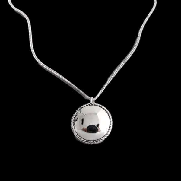 Geometric Twisted Round 925 Sterling Silver Necklace