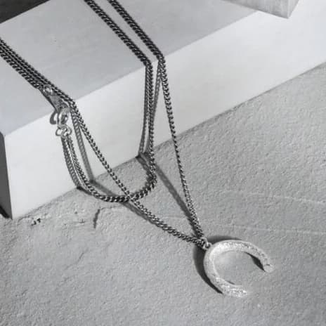 Vintage Drop C Letter 925 Sterling Silver Necklace