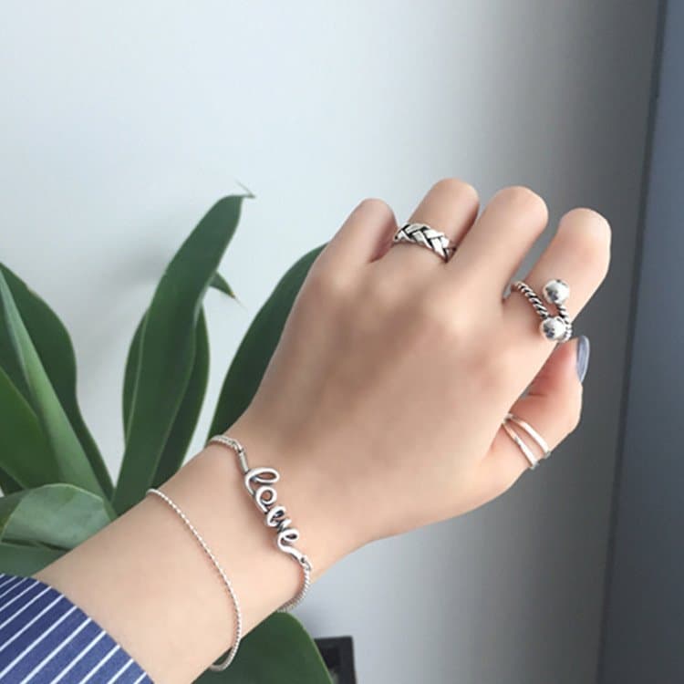 Vintage Twist 925 Sterling Silver Adjustable Ring