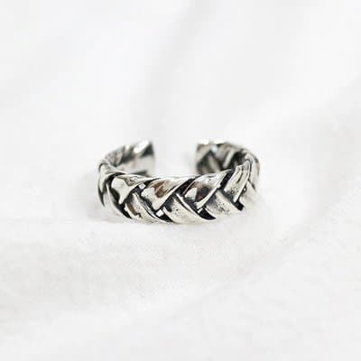 Vintage Twist 925 Sterling Silver Adjustable Ring