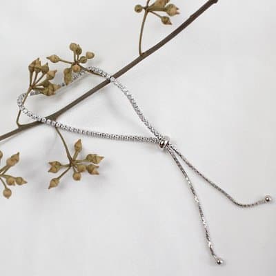 Shining CZ Adjustable 925 Sterling Silver Bracelet