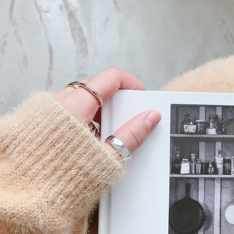 Smooth Wide 925 Sterling Silver Adjustable Ring