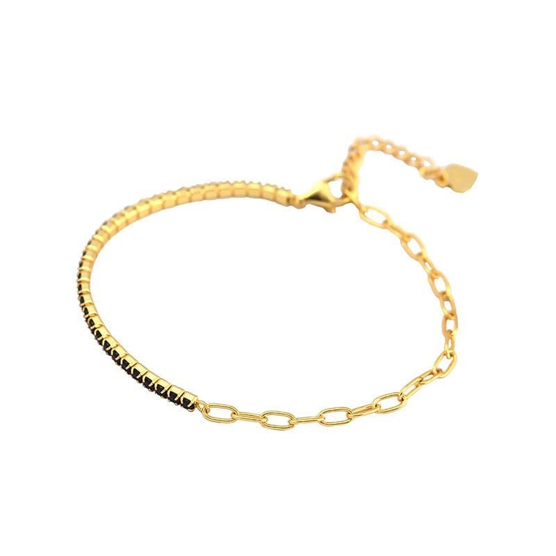 Classic Round-Cut 925 Sterling Silver CZ Gemstone Tennis Bracelet