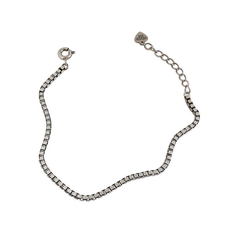 Vintage Box Chain 925 Sterling Silver Bracelet
