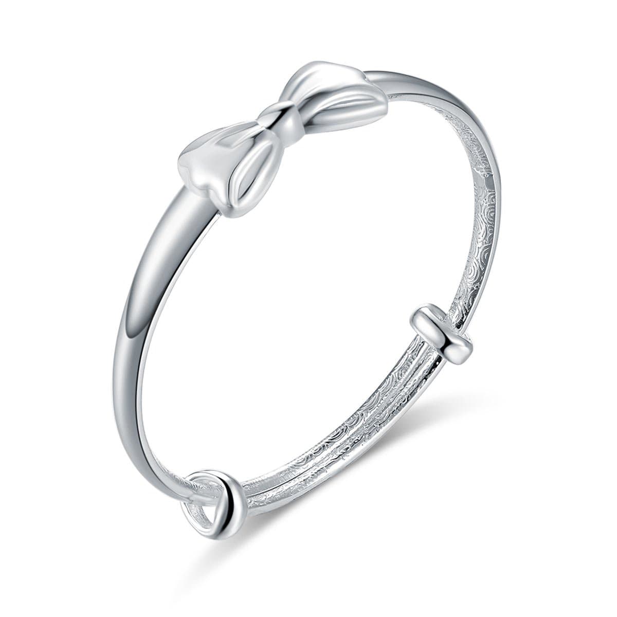 Newborn Baby 999 Silver Bangle Ribbon