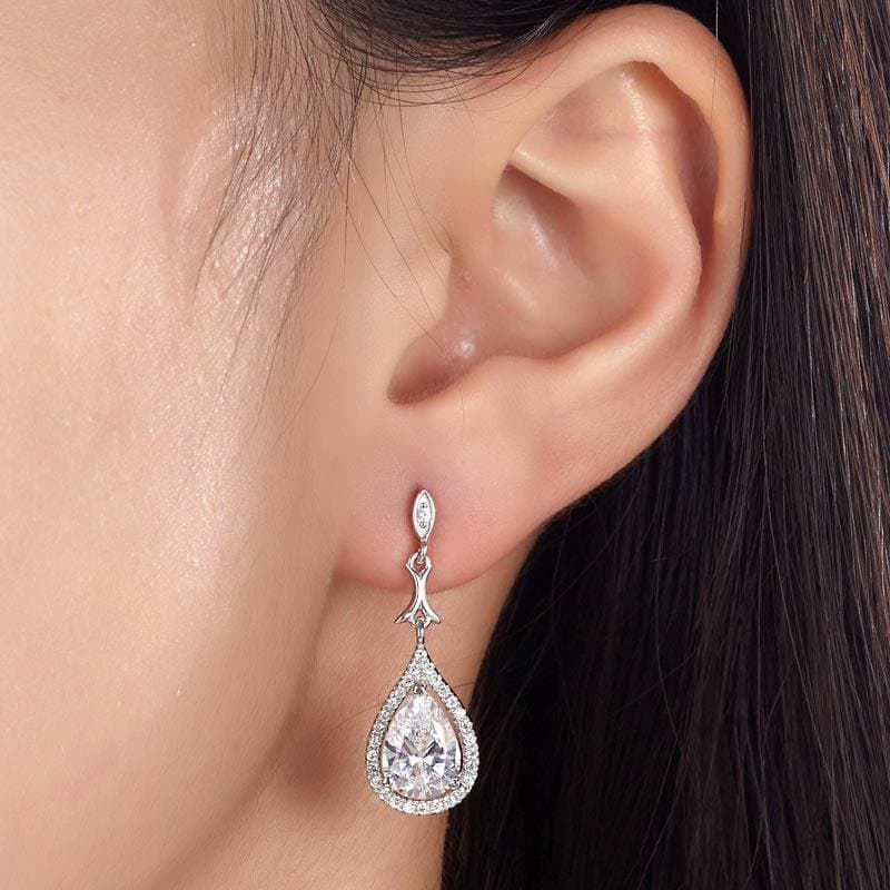 Pear Cut Created Diamond Vintage Dangle