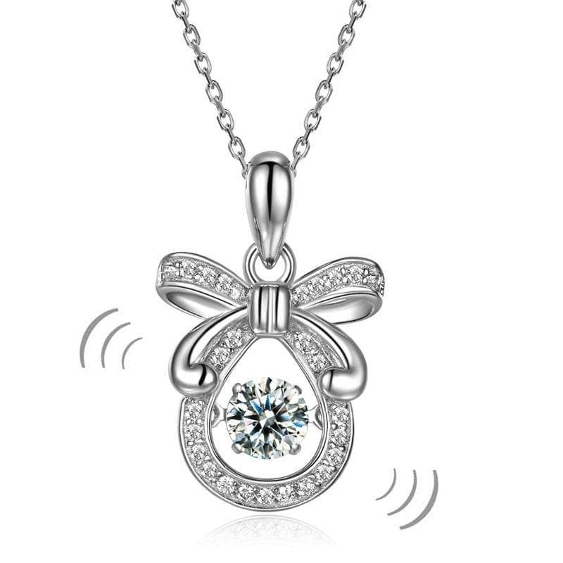 Ribbon Dancing Stone Pendant Necklace