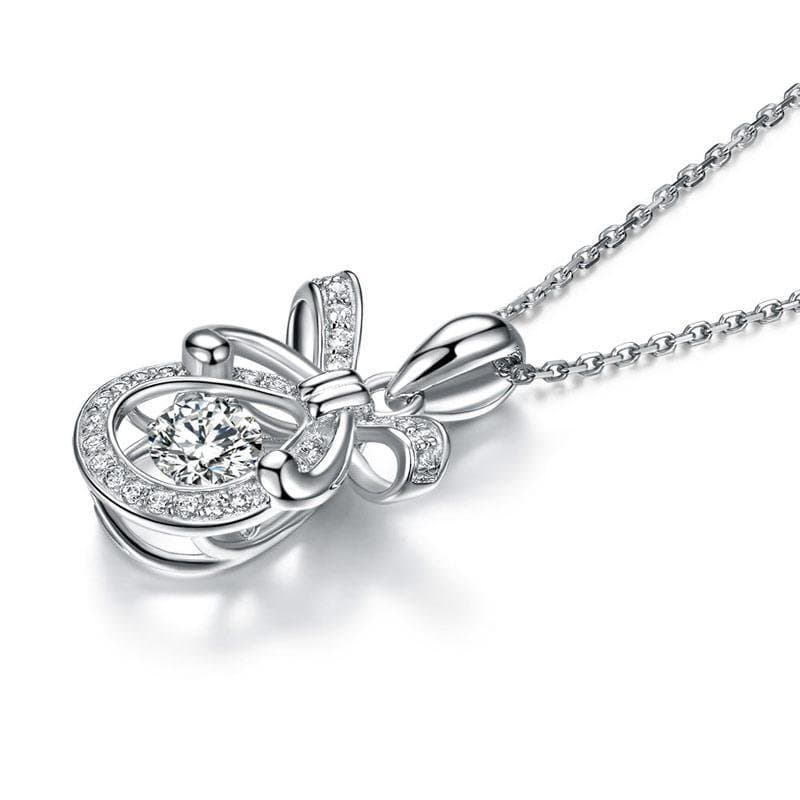 Ribbon Dancing Stone Pendant Necklace