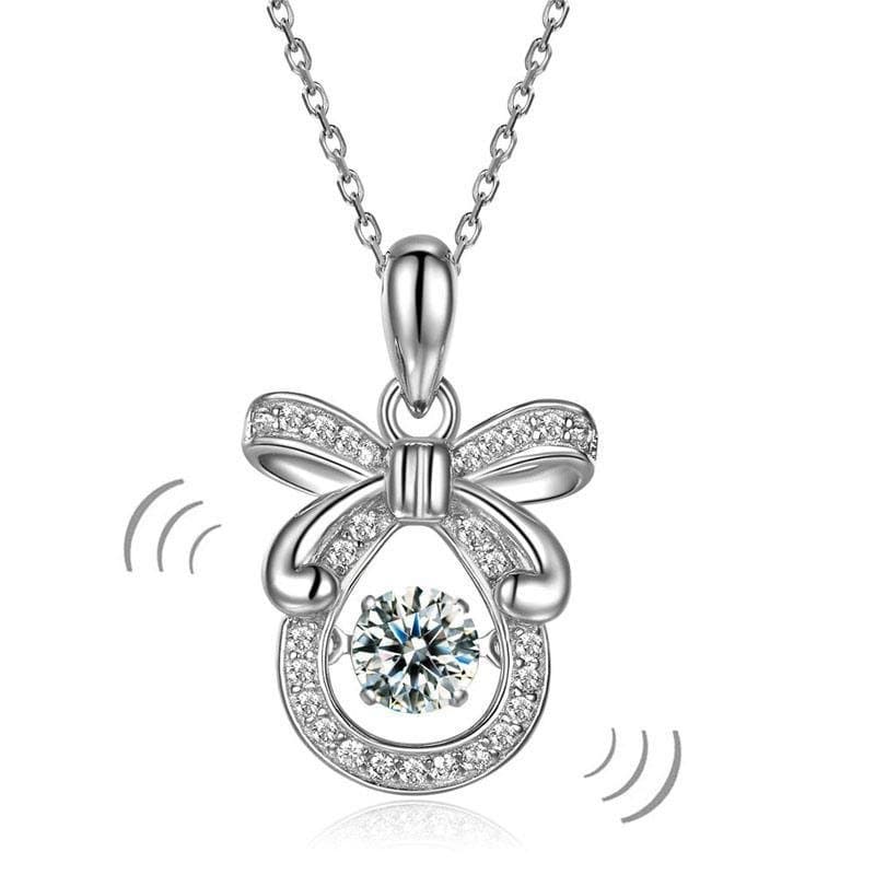Ribbon Dancing Stone Pendant Necklace