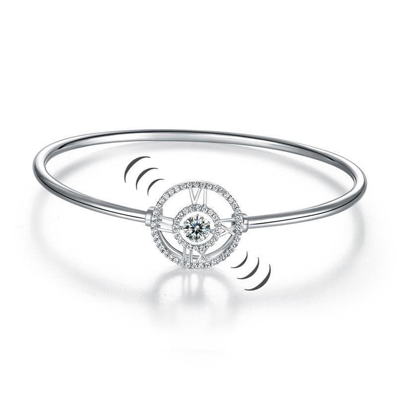 Roman Number Dancing Stone Bangle