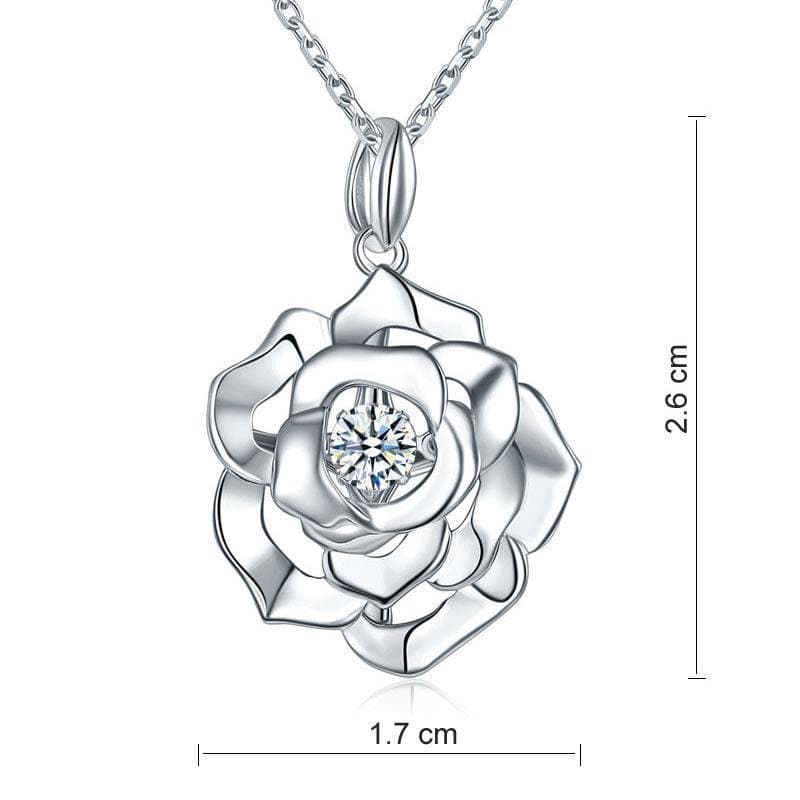 Rose Dancing Stone Pendant Necklace
