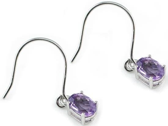 2 Carat Purple Amethyst Dangle Fine Earrings