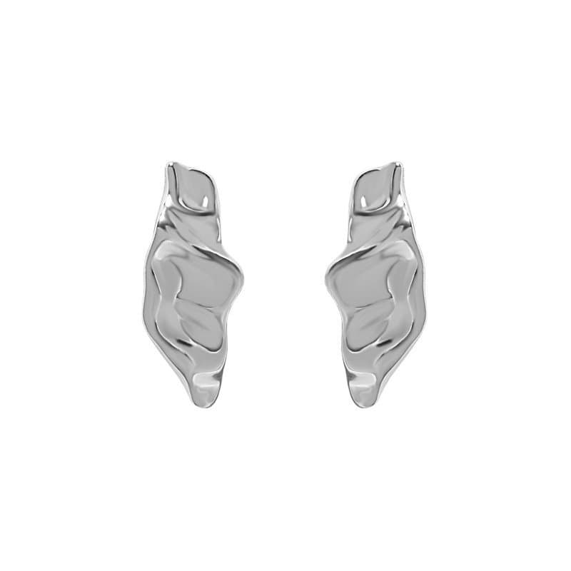 Geometric Irregular Pods 925 Sterling Silver Stud Earrings