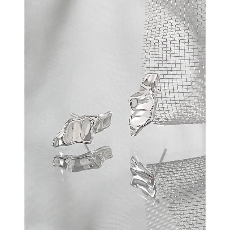 Geometric Irregular Pods 925 Sterling Silver Stud Earrings
