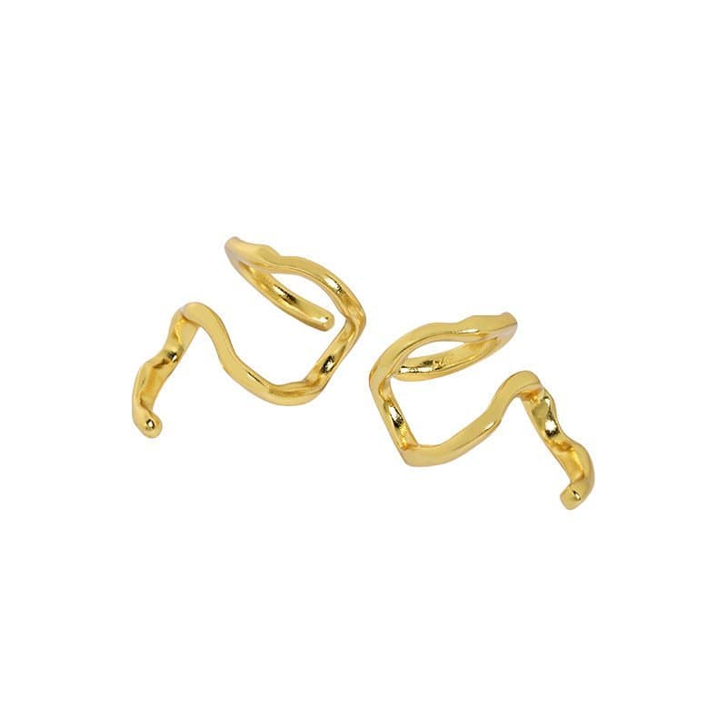 Irregular Snake Shape 925 Sterling Silver Non-Pierced Earrings