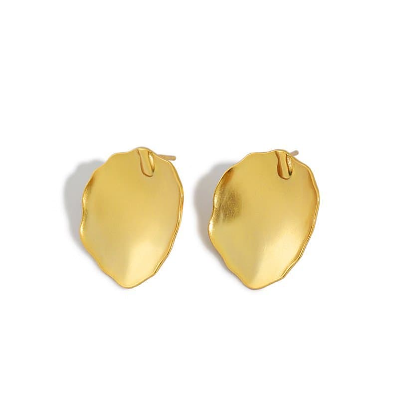 Oval Leaves 925 Sterling Silver Stud Earrings