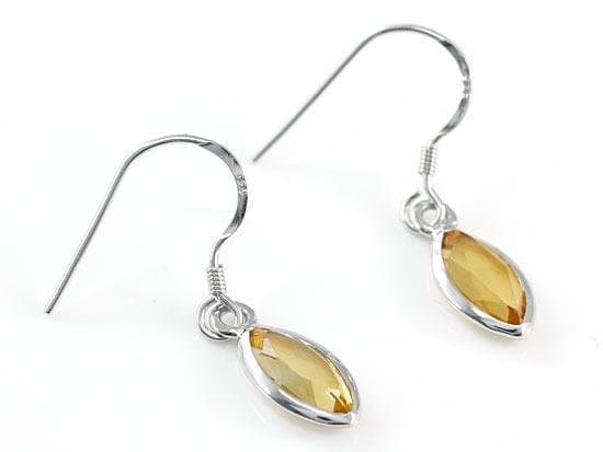 2 Carat Genuine Yellow Citrine Dangle Fine Earrings