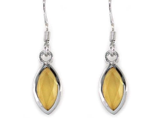 2 Carat Genuine Yellow Citrine Dangle Fine Earrings