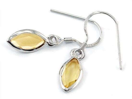 2 Carat Genuine Yellow Citrine Dangle Fine Earrings