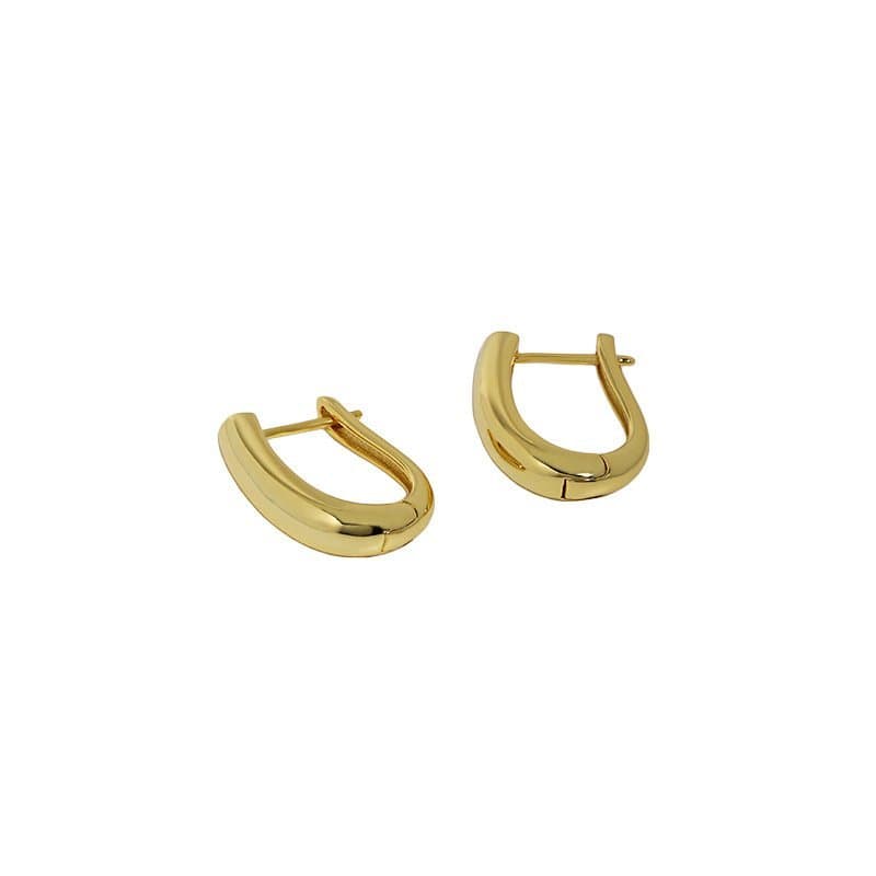 Geometric U Shape 925 Sterling Silver Hoop Earrings