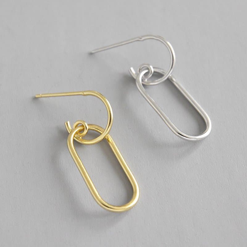 Hollow Geometric Annular 925 Sterling Silver Dangling Earrings