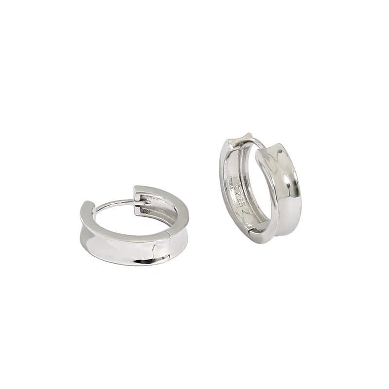 Minimalist Geometric Circle 925 Sterling Silver Huggie Hoop Earrings