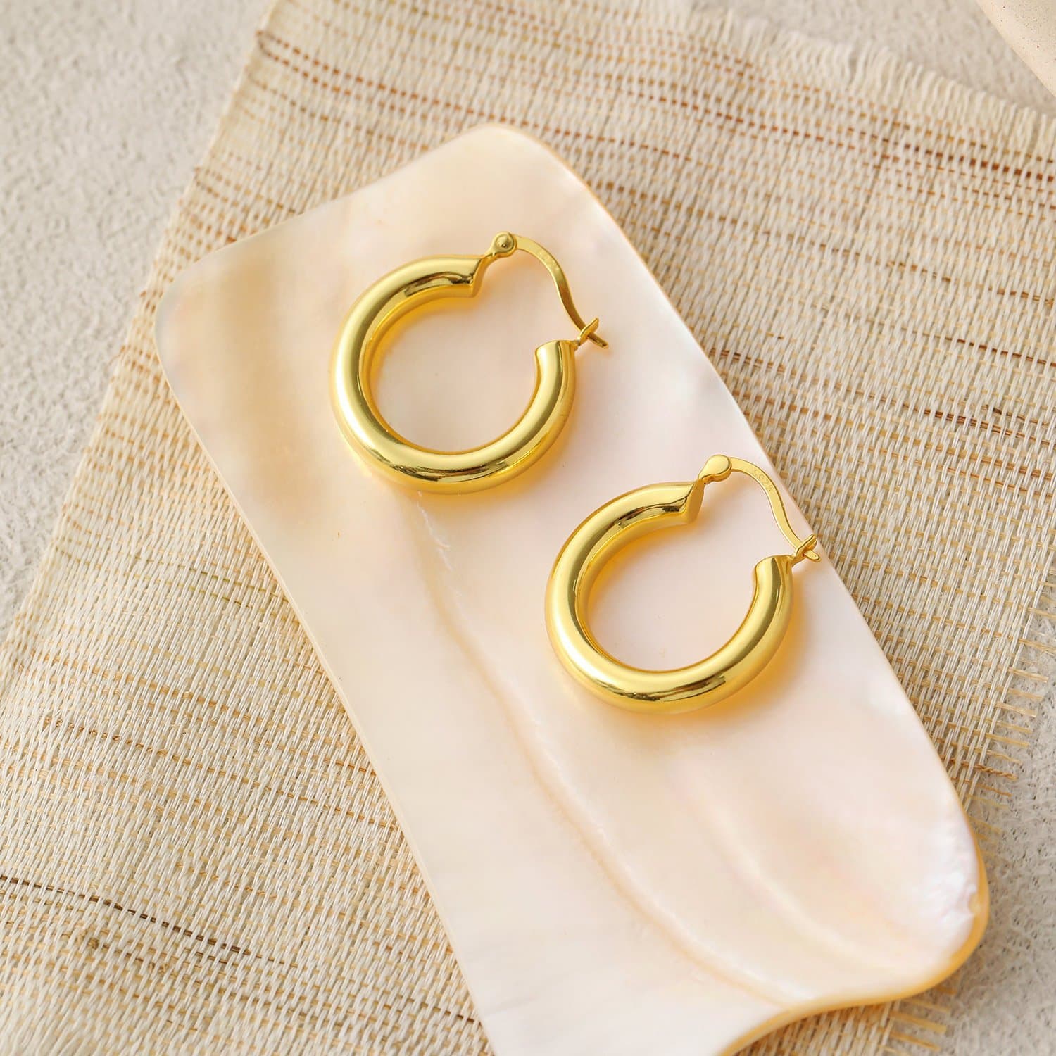Tube Circle 925 Sterling Silver Huggie Hoop Earrings