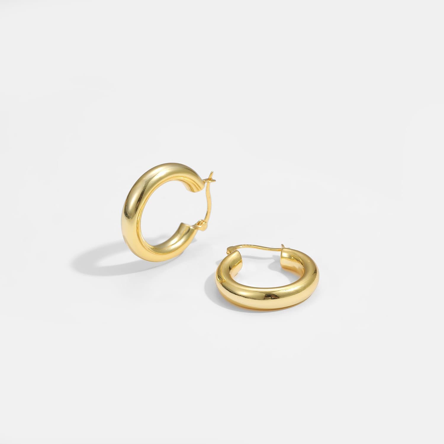 Tube Circle 925 Sterling Silver Huggie Hoop Earrings