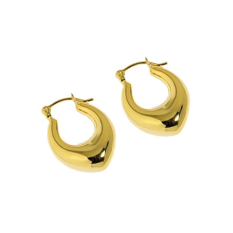 Letter U Shape 925 Sterling Silver Hoop Earrings