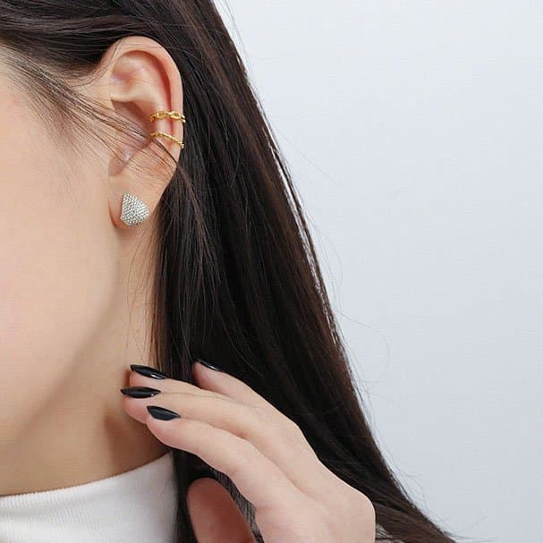 Micro Setting CZ Waterdrop 925 Sterling Silver Stud Earrings