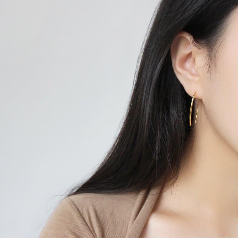 Letter U Shape 925 Sterling Silver Dangling Earrings