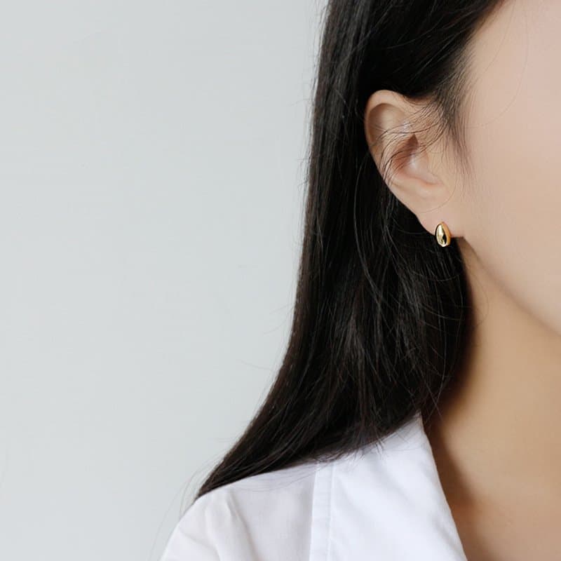 Water Drop Geometric 925 Sterling Silver Stud Earrings