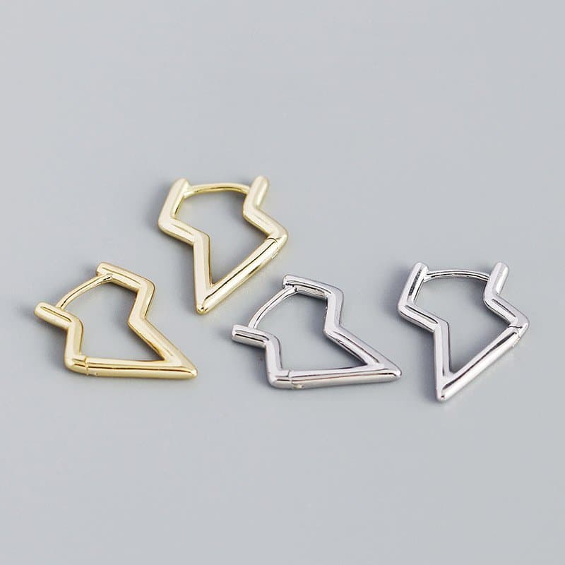 Hollow Lighting 925 Sterling Silver Hoop Earrings
