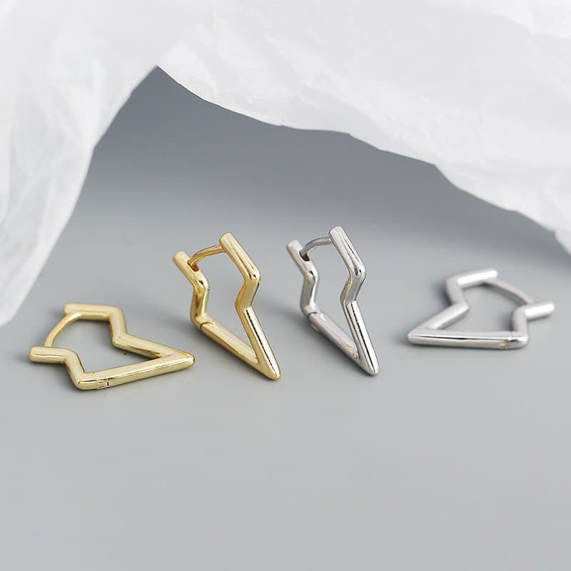 Hollow Lighting 925 Sterling Silver Hoop Earrings