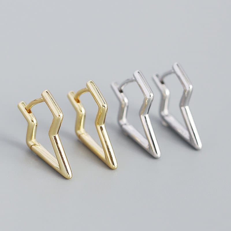 Hollow Lighting 925 Sterling Silver Hoop Earrings