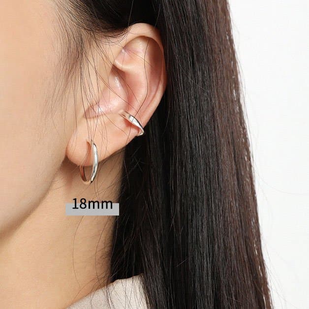 Geometric Tiny Circle 925 Sterling Silver Hoop Earrings