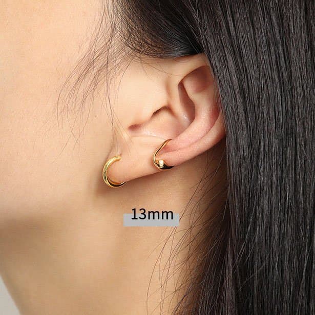 Geometric Tiny Circle 925 Sterling Silver Hoop Earrings