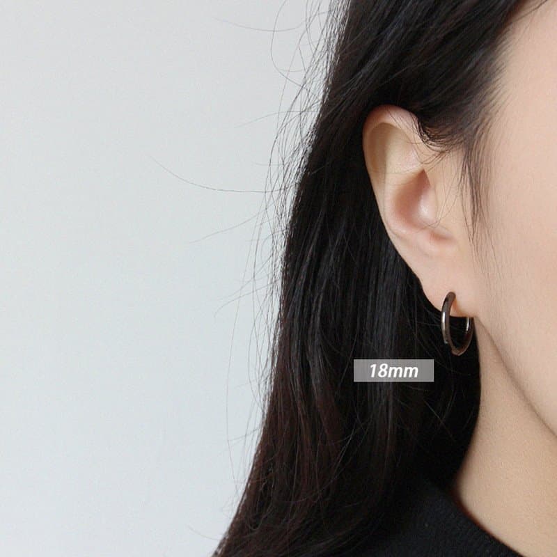 Minimalist Tiny Circle 925 Sterling Silver Huggie Hoop Earrings