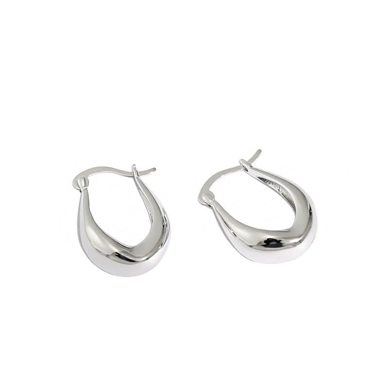 Irregular U Shape Hot 925 Sterling Silver Hoop Earrings