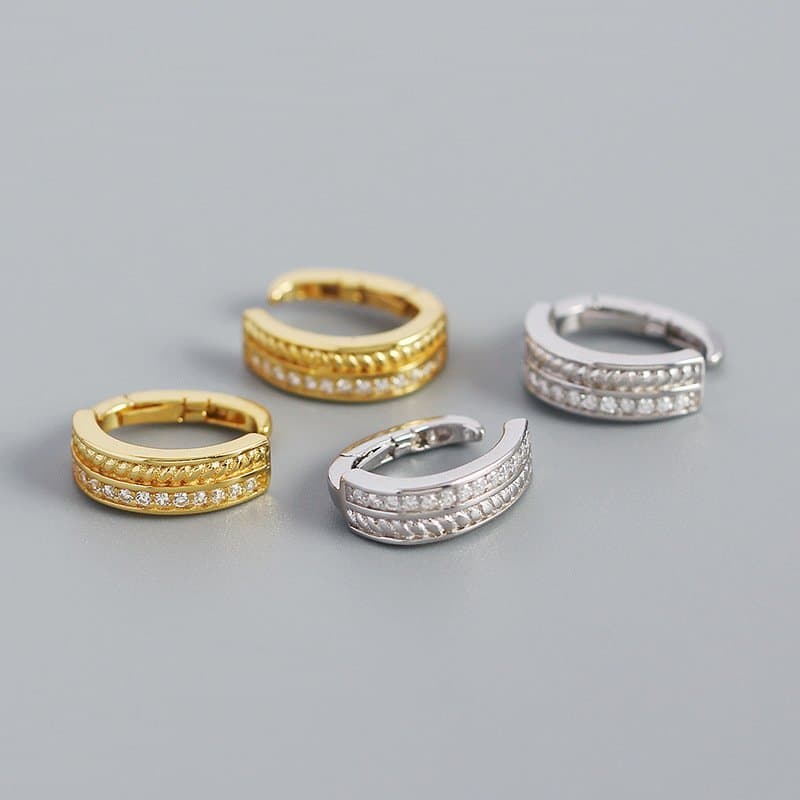 Hot CZ Round 925 Sterling Silver Non-Pierced Earrings