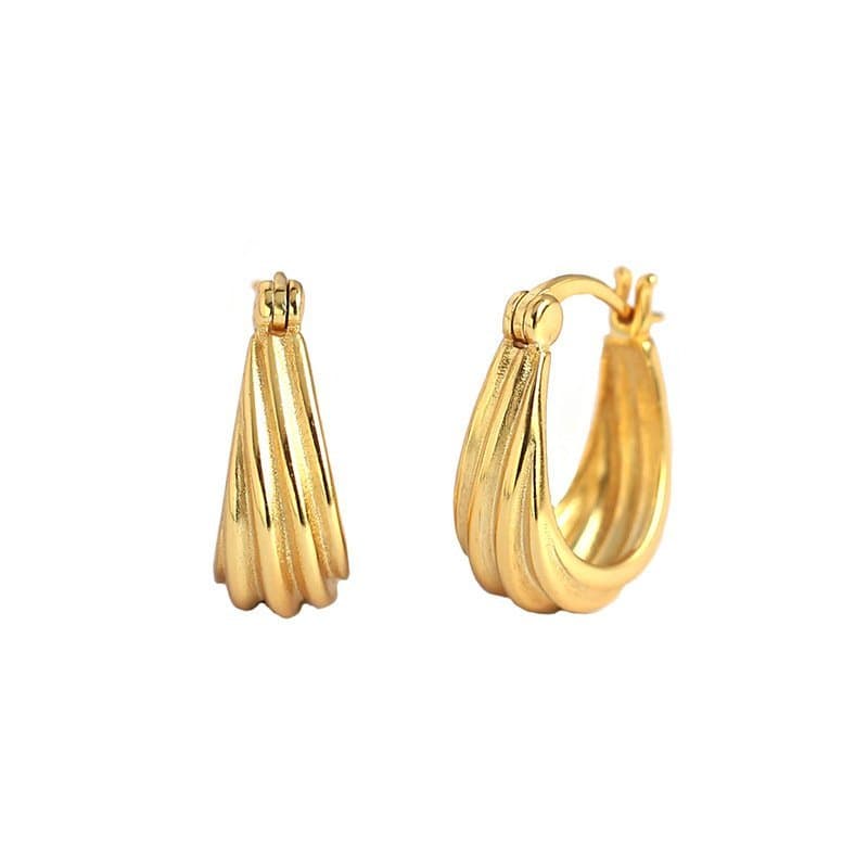 Spiral Geometric 925 Sterling Silver Hoop Earrings