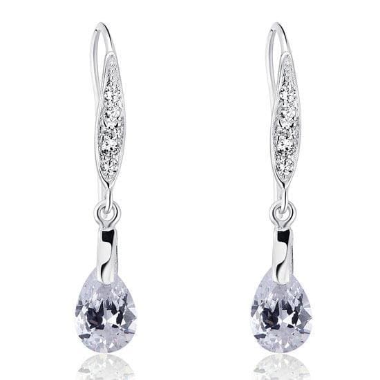 2 Carat Pear Cut Created Diamond Dangle Earrings