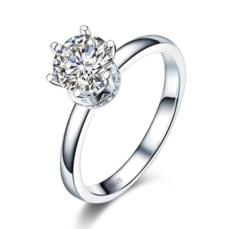 1 Carat Moissanite Diamond 6 Claws Engagement Ring