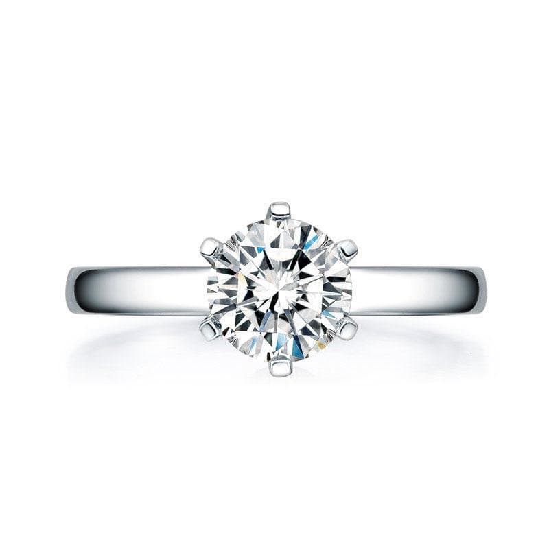 1 Carat Moissanite Diamond 6 Claws Engagement Ring