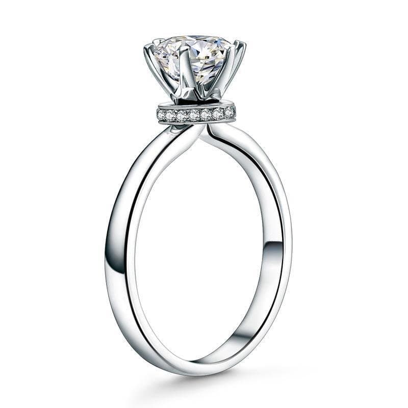1 Carat Moissanite Diamond 6 Claws Engagement Ring