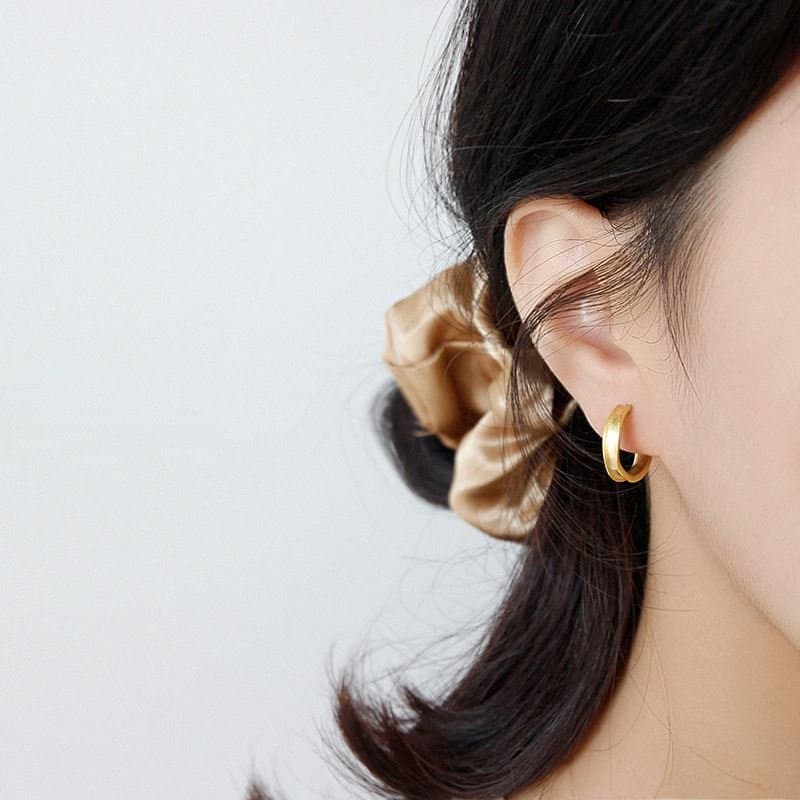 Small C Shape 925 Sterling Silver Hoop Earrings