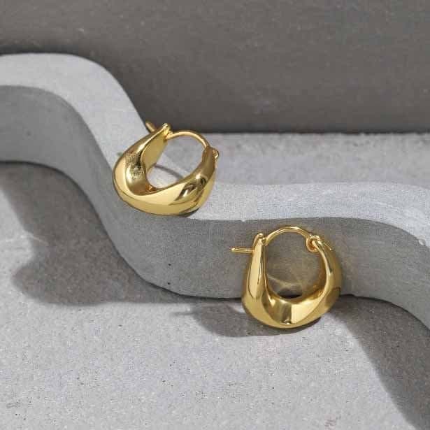 Geometric Agravity Circles 925 Sterling Silver Hoop Earrings